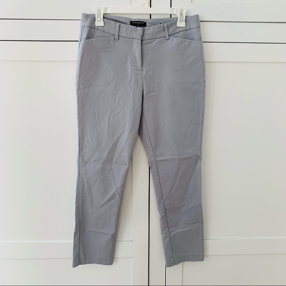 Mario Serrani Gray Stretchy Straight Pants Size 6